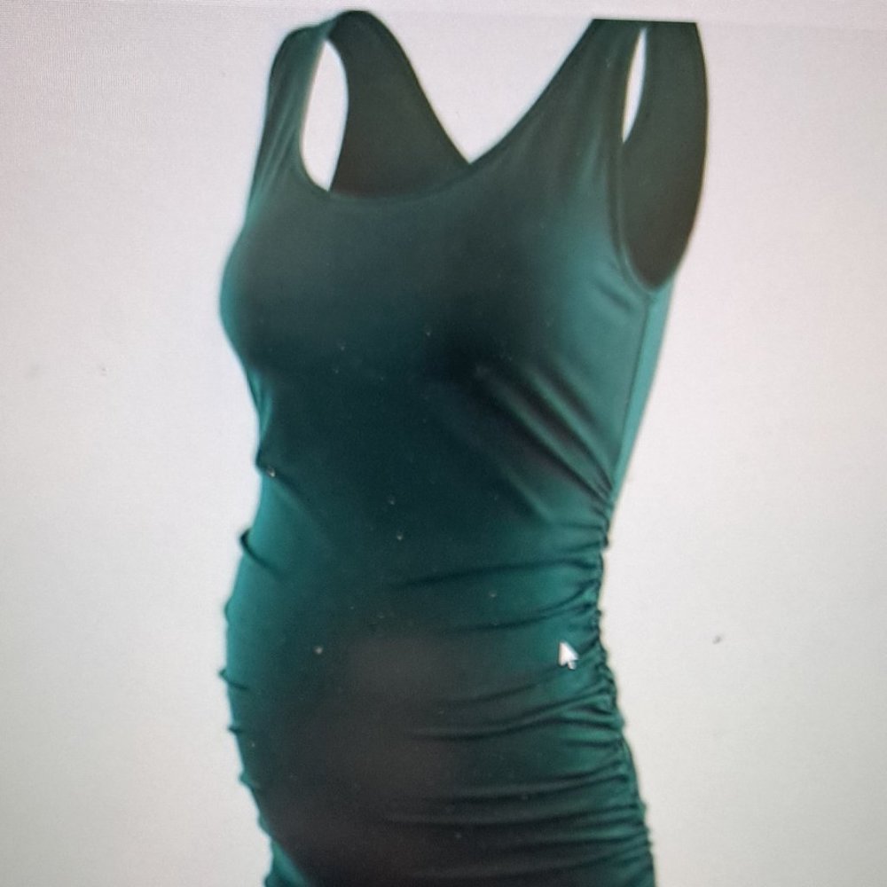 Dark Green Maternity Bodycon Dress - Size S
